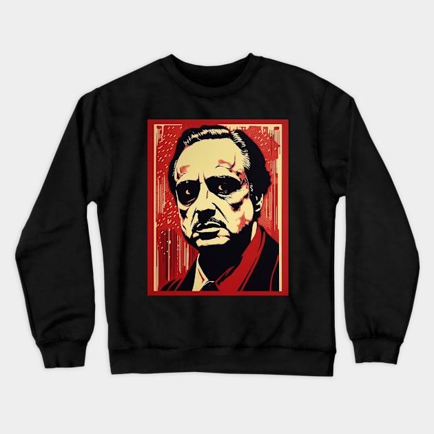 Don Corleone Linocut Crewneck Sweatshirt by pandas doing stuff